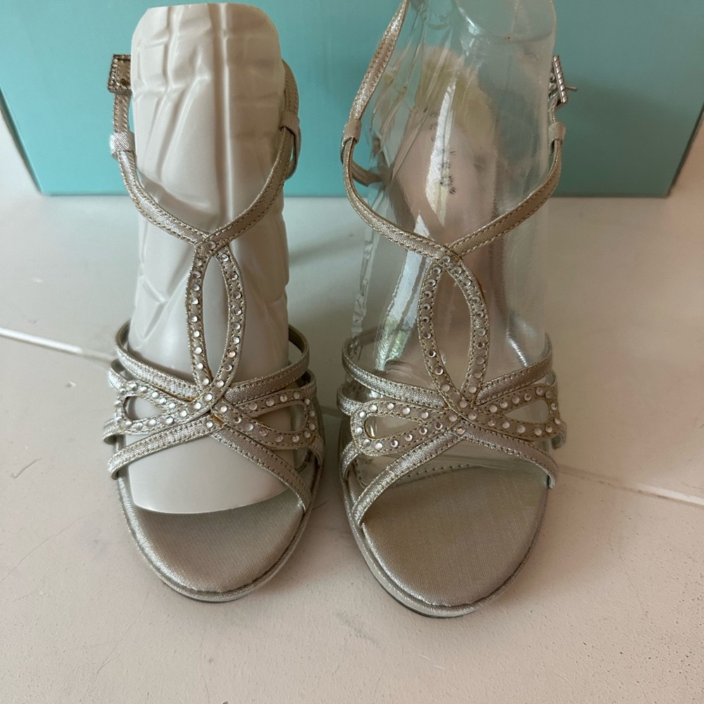 Pesaro Silver Strappy High Heel Sandals